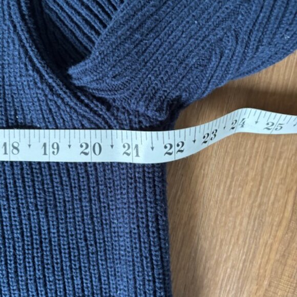 INC International Concepts Navy Blue Heavy Knit Open Cardigan EUC L - Picture 5 of 6